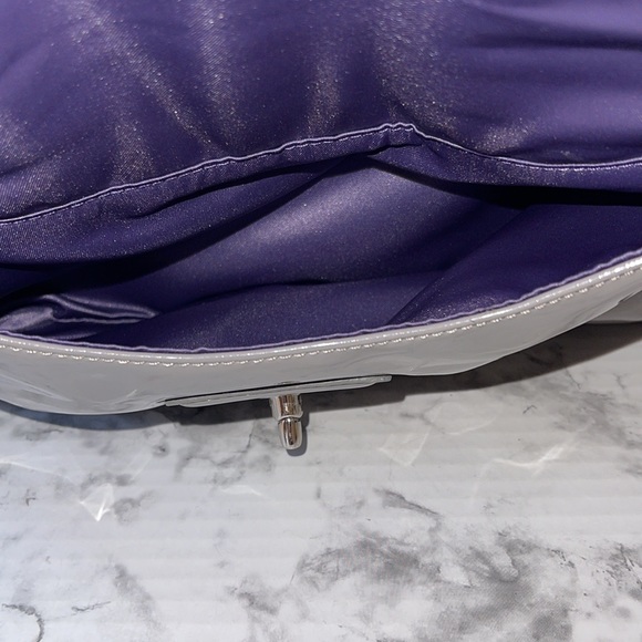 Coach grey Poppy tote with beautiful purple satin interior lining - Picture 6 of 9